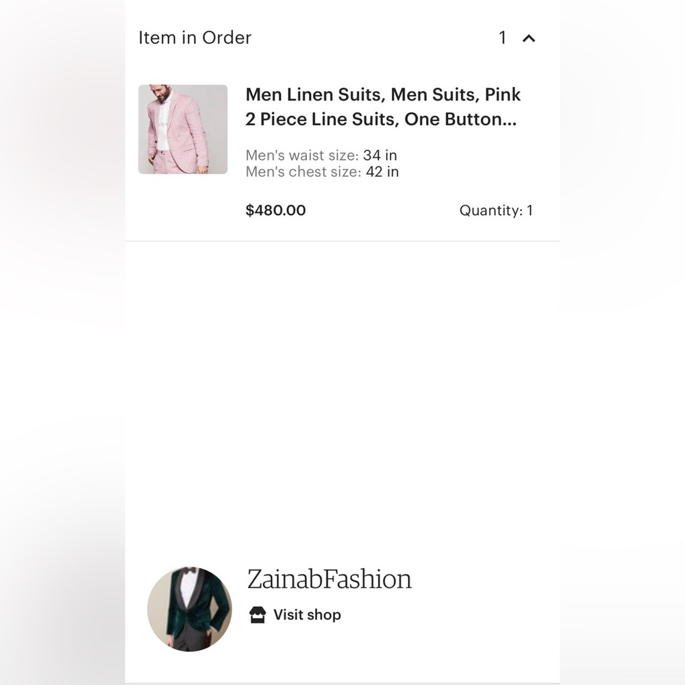 Men Linen Suit, 2 Piece - Pink - Picture 2 of 14